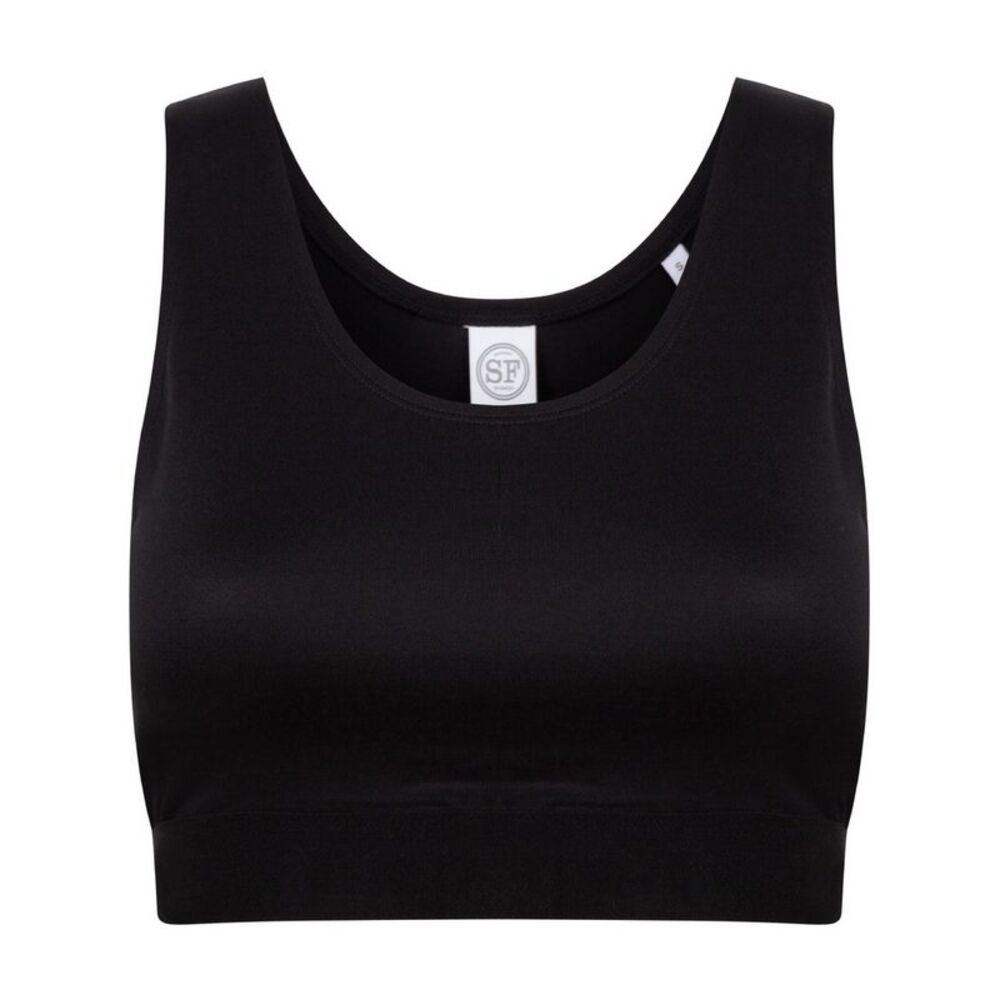 Skinni Fit Womens/Ladies Fashion Crop Top / Black